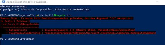 Windows 10: Papierkorb auf C:/ ist beschädigt