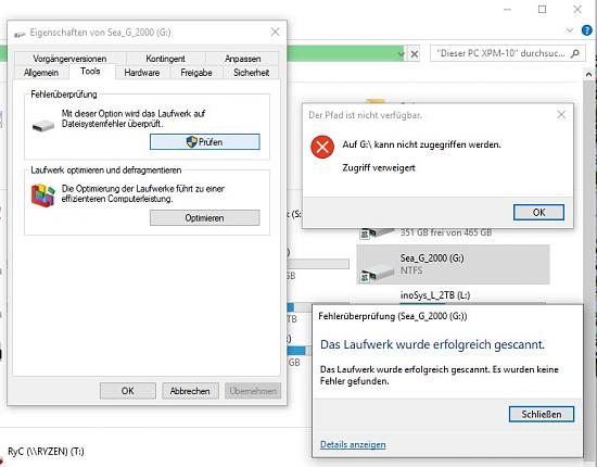 Windows 10: Zugriff auf Festplatte verweigert